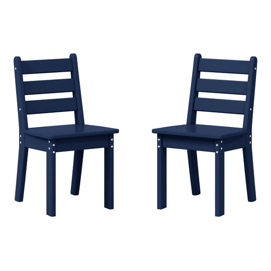 Treehouse Outdoor HDPE Kids Plastic Toddler Dining Chair (Set of Two)