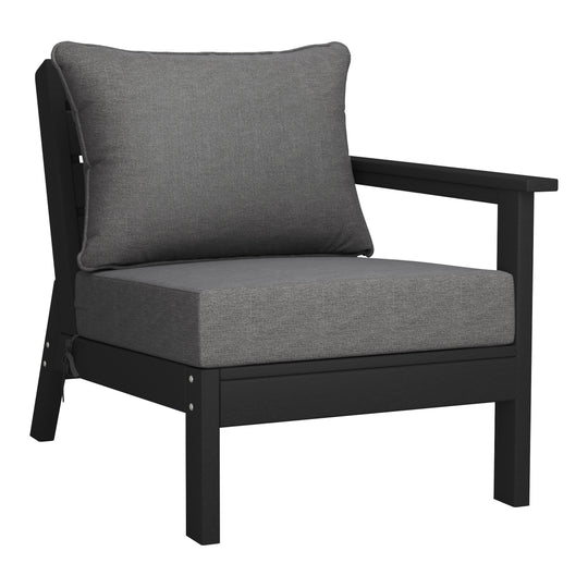 Avalon Outdoor Patio HDPE Sectional Sofa with Patio Cushions