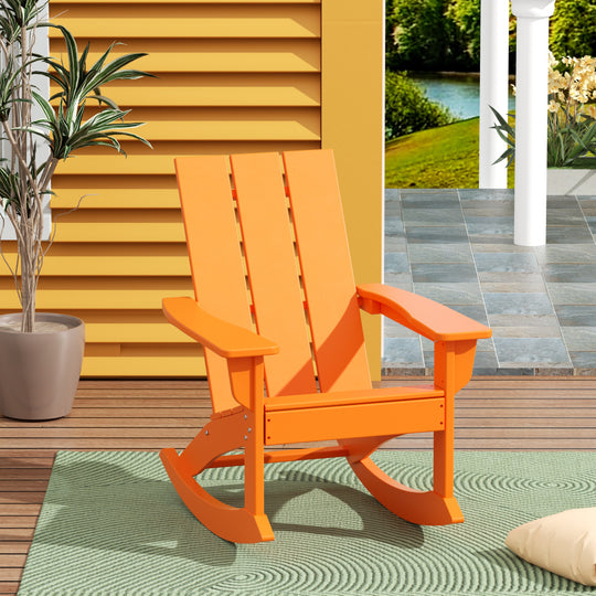 Ashore Outdoor Patio Modern Adirondack Rocking Chair