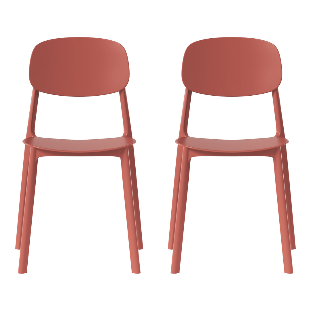 Playa Modern Stackable Polypropylene Plastic Patio Dining Chair (Set of 2)