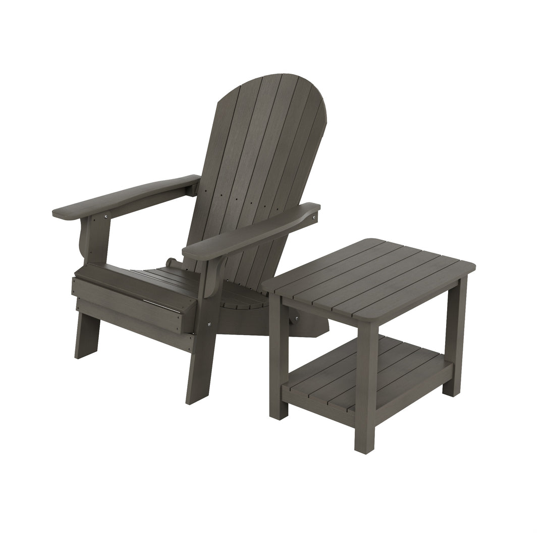 Tuscany HIPS Outdoor Folding Adirondack Seashell Chair With Side Table