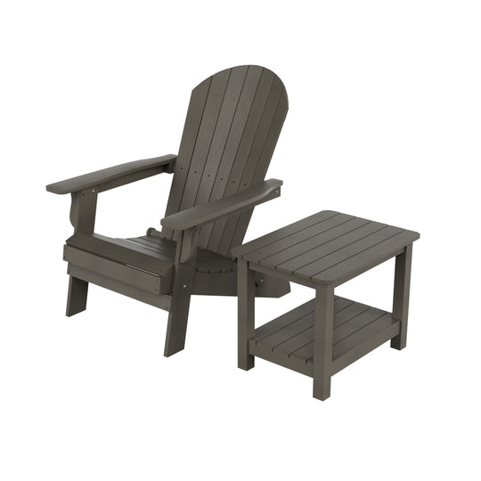 Tuscany HIPS Outdoor Folding Adirondack Seashell Chair With Side Table
