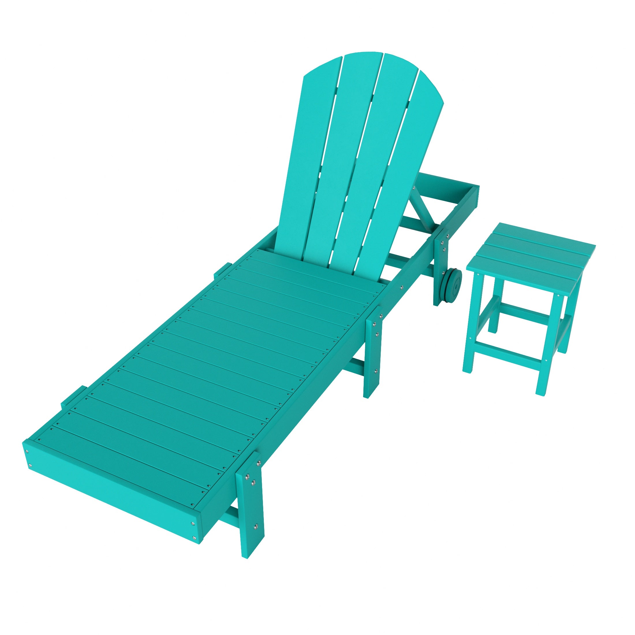 Malibu 2 Piece Adirondack Poly Reclining Chaise Lounge With Wheels