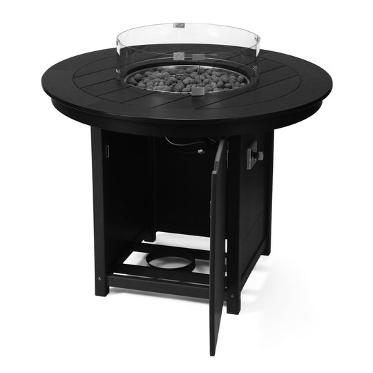 Helios 47" Modern Outdoor Patio Propane Round Counter Height Fire Pit Table