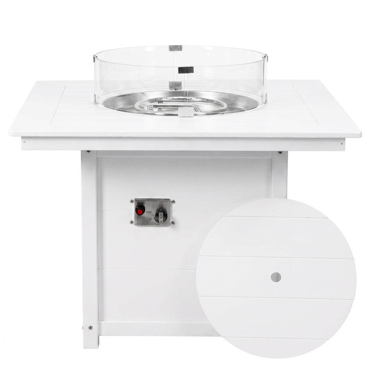 Helios Modern Outdoor Patio Propane 42" Square Fire Pit Table