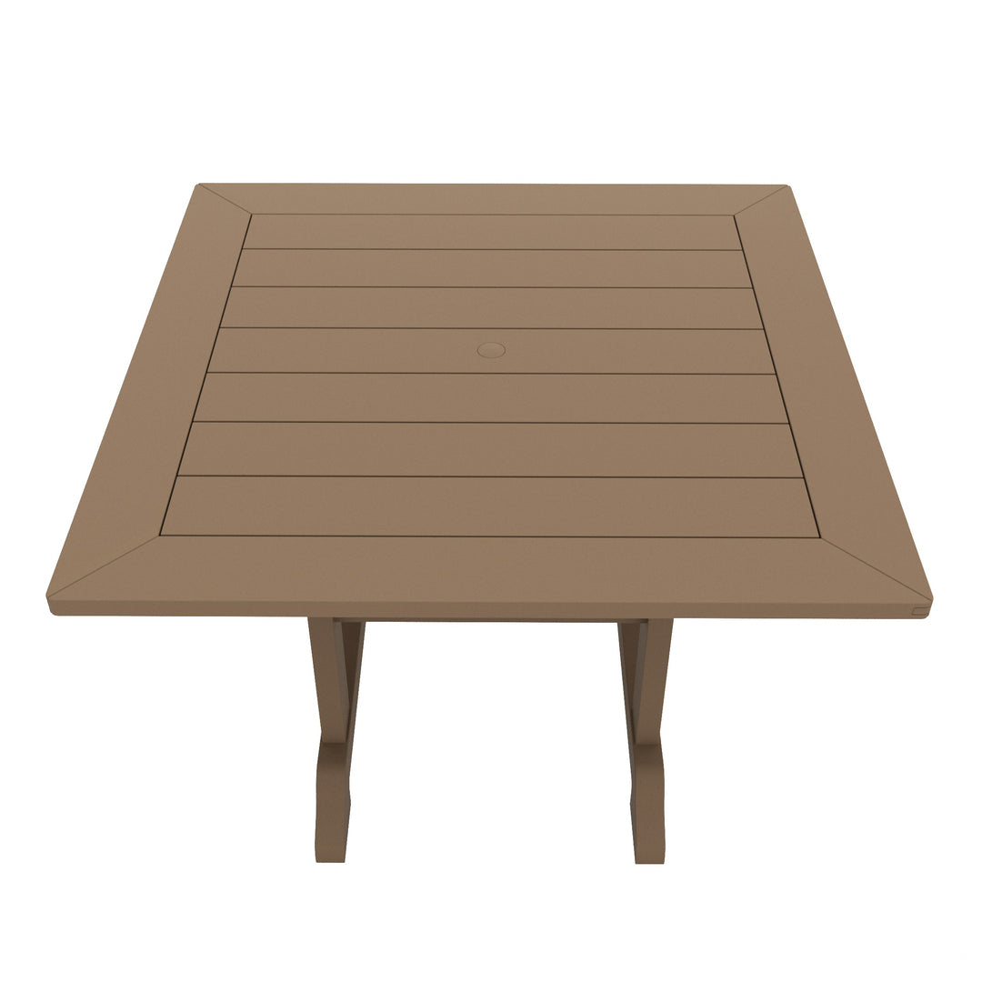 Malibu 5-Piece HDPE Square Patio Dining Table Set with Foldable Chairs