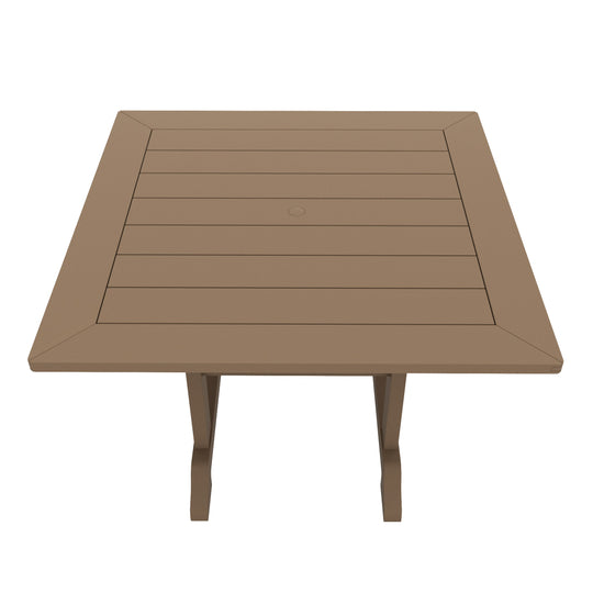 Malibu 5-Piece HDPE Square Patio Dining Table Set with Foldable Chairs