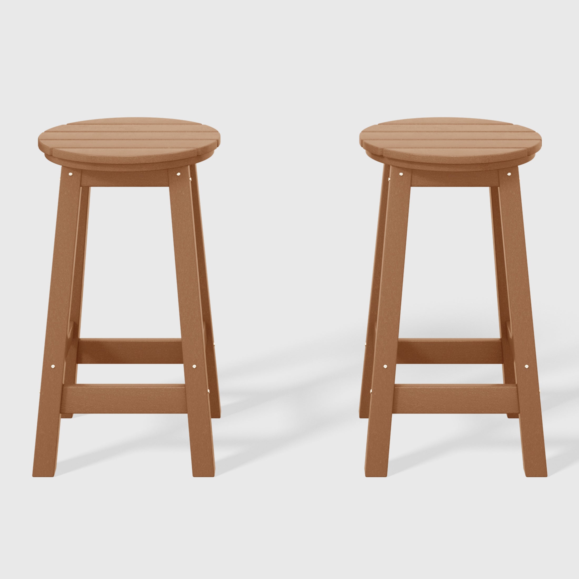 Malibu 24" HDPE Outdoor Patio Round Counter Height Bar Stool Set of 2