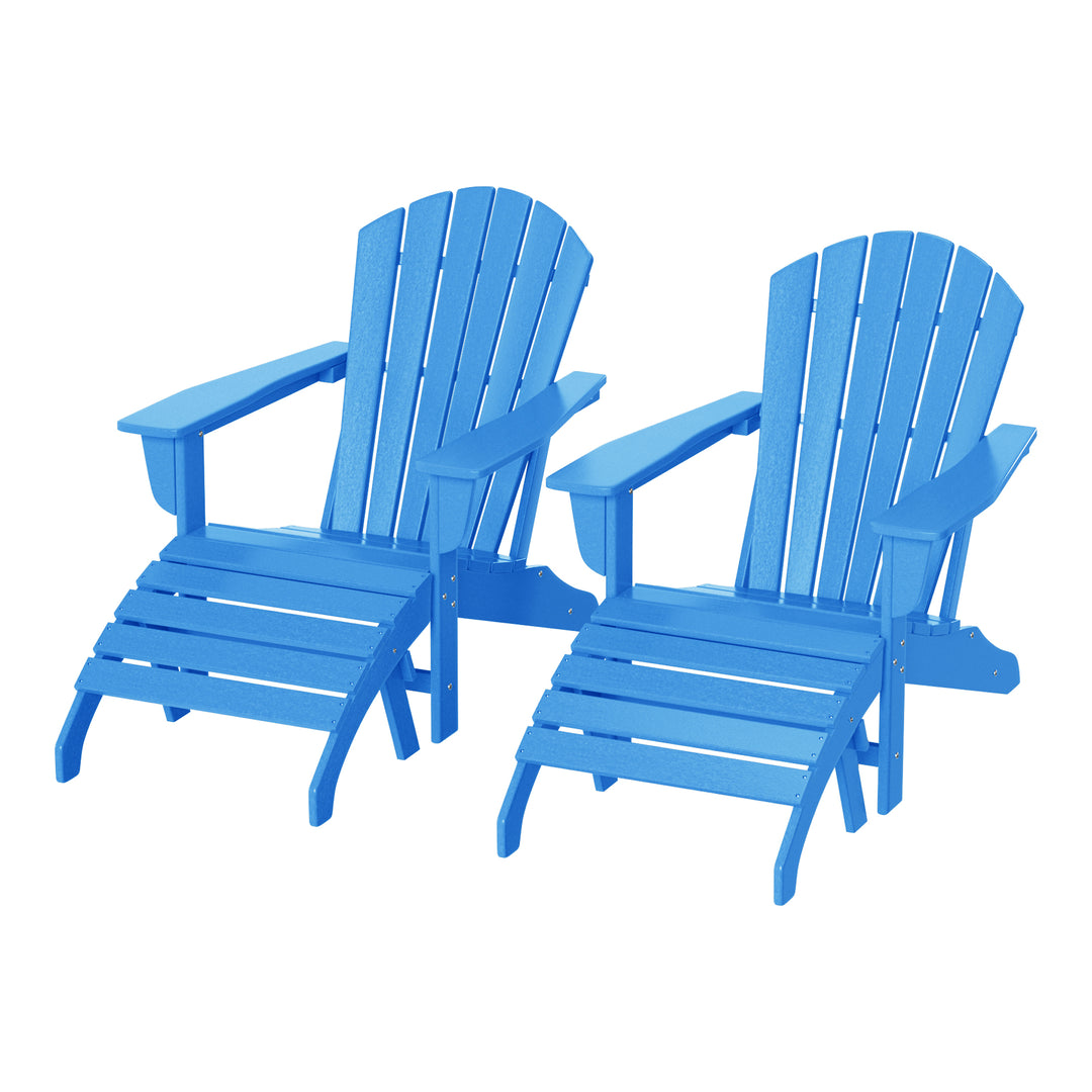 Dylan Outdoor Adirondack Chair With Ottoman 4-Piece Set