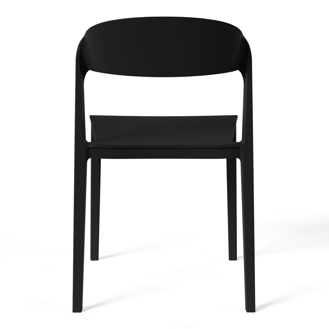 Playa Outdoor Modern Stackable Plastic Patio Bistro Dining Side Chairs (Set of 2)
