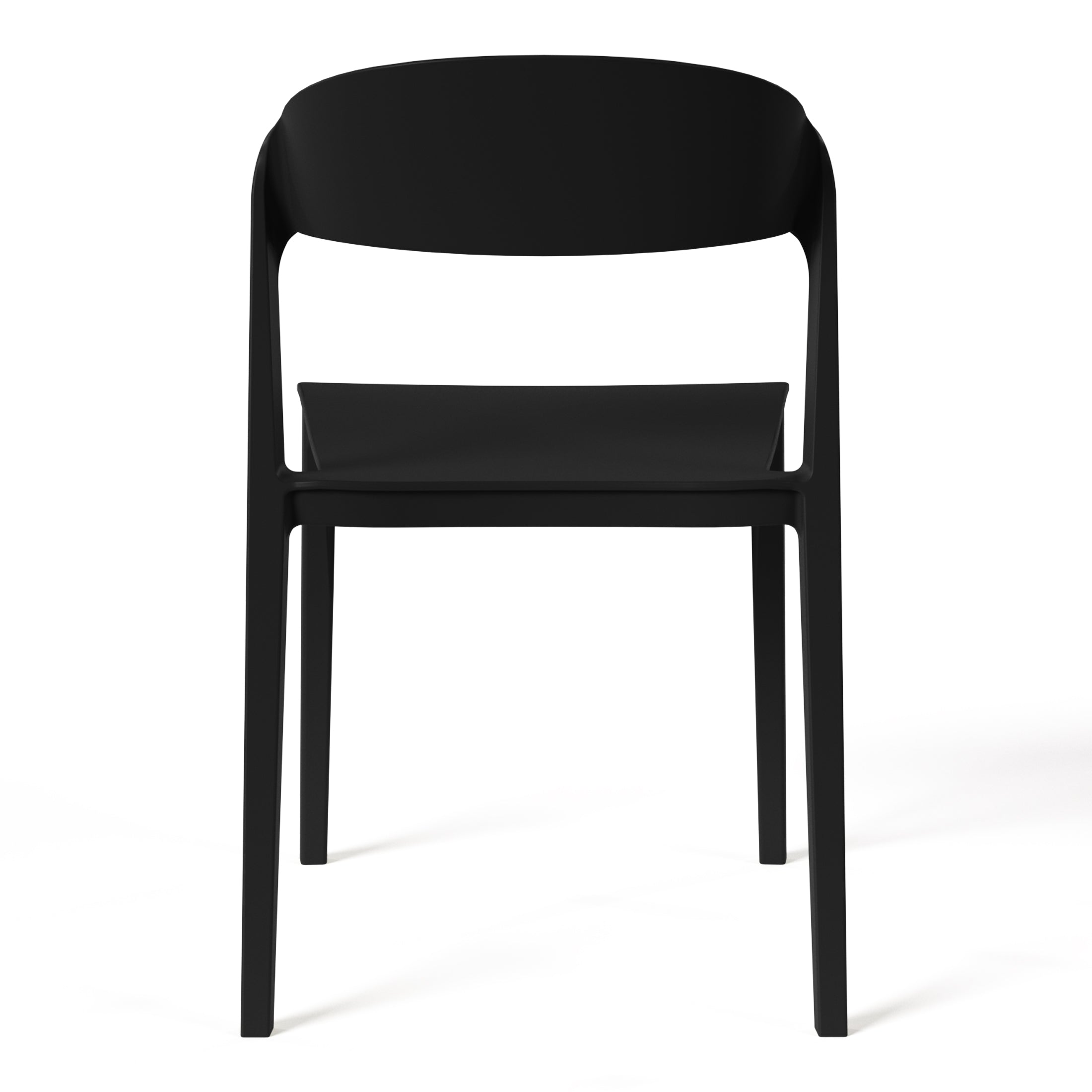 Playa Outdoor Modern Stackable Plastic Patio Bistro Dining Side Chairs (Set of 2)