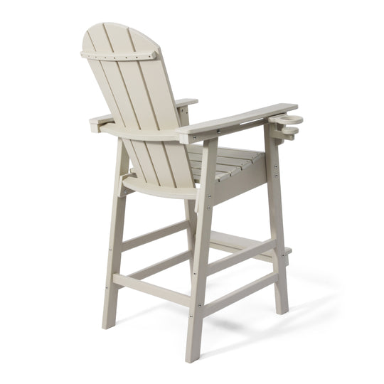 Malibu Outdoor HDPE Tall Adirondack Bar Height Chair With Cup Holder