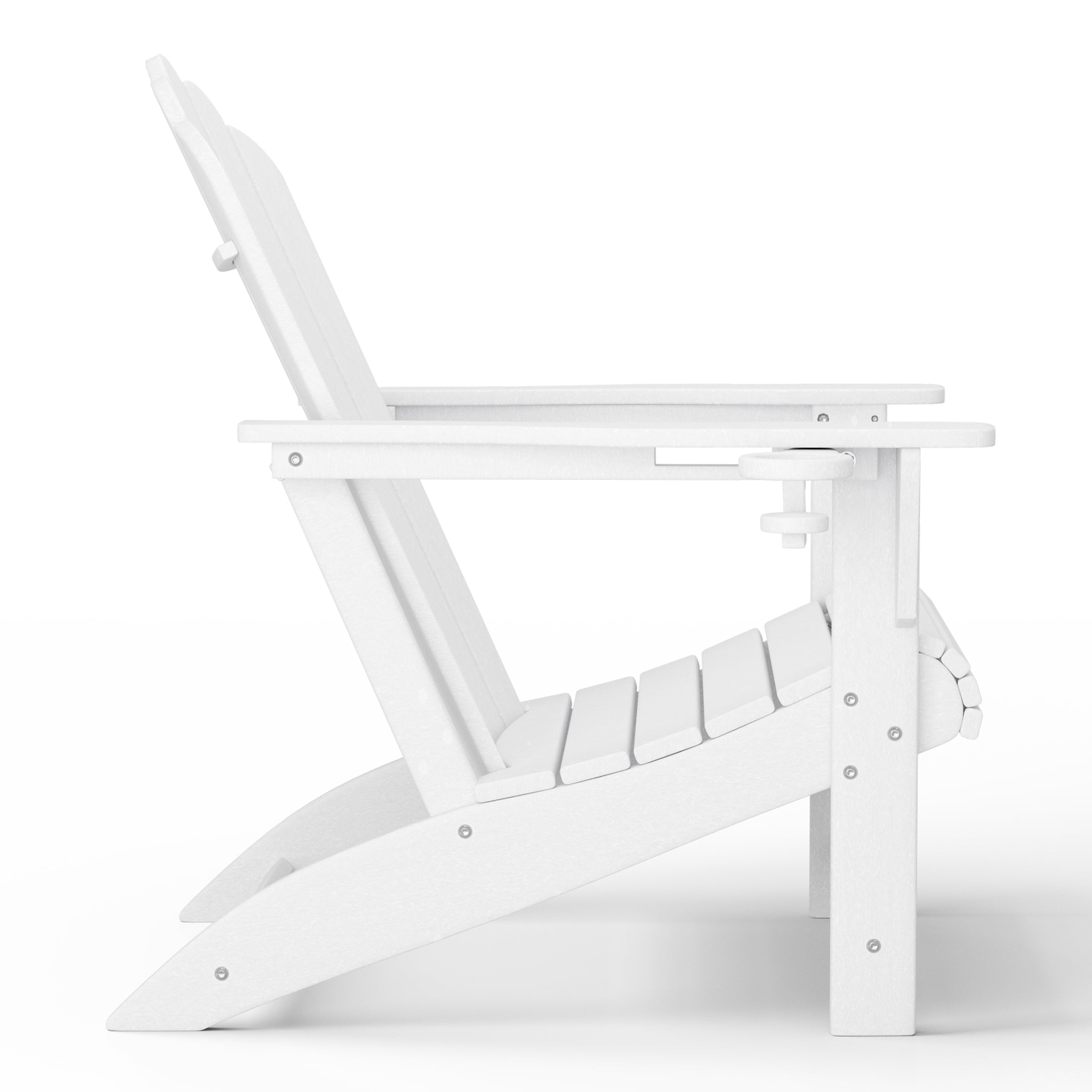 Highland Outdoor Patio HDPE Adirondack Chairs With Cup Holders (Set of 4)