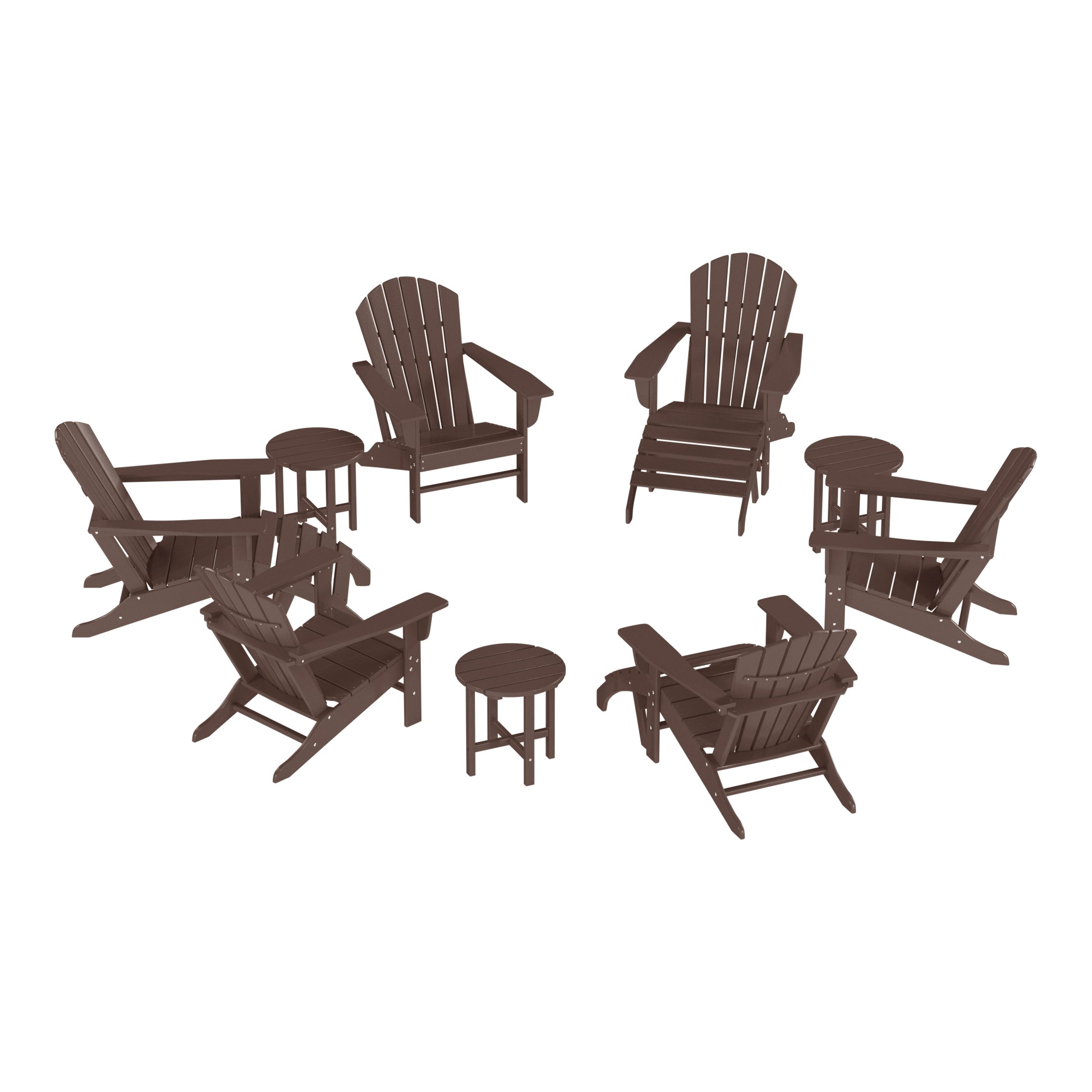 Dylan 12 Piece Outdoor Adirondack Chair With Ottoman And Side Table