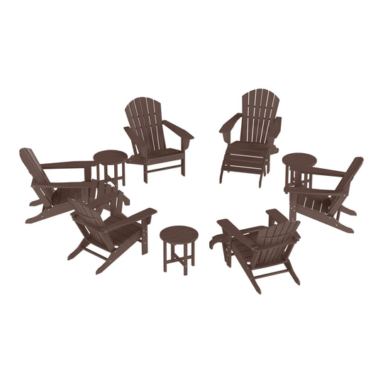 Dylan 12 Piece Outdoor Adirondack Chair With Ottoman And Side Table