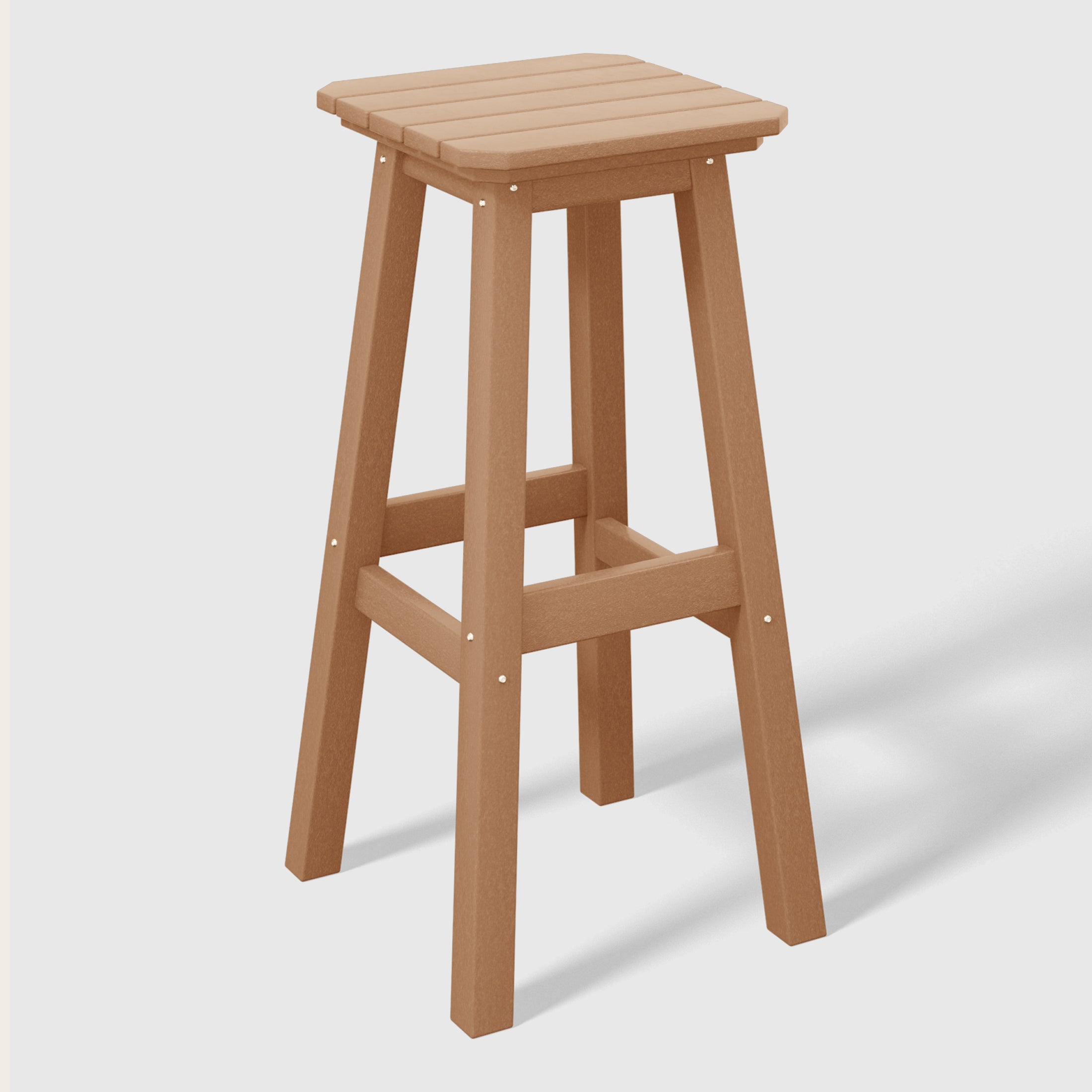 Malibu 29" HDPE Outdoor Patio Square Backless Bar Stool