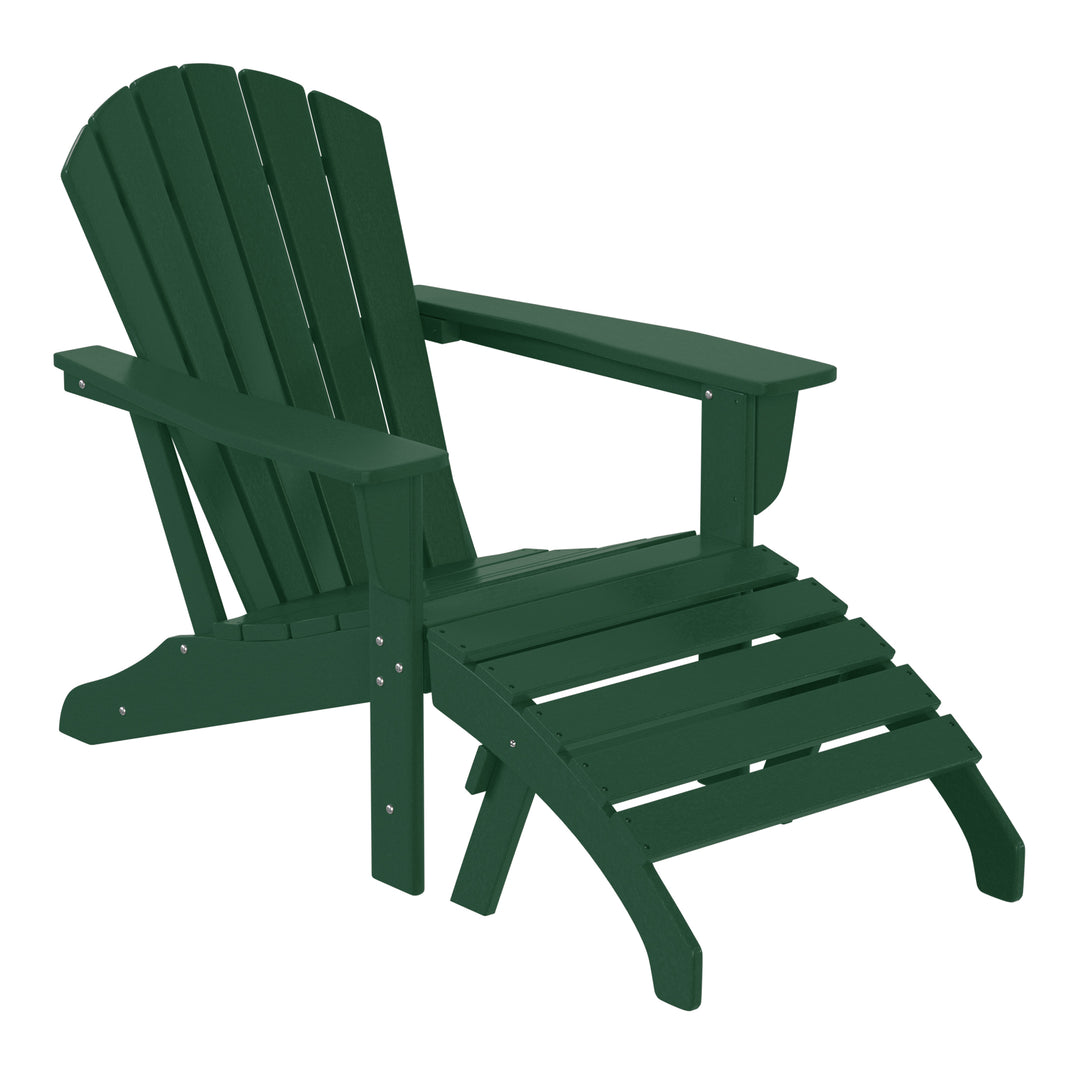 Dylan Outdoor Adirondack Chair With Ottoman 2-Piece Set