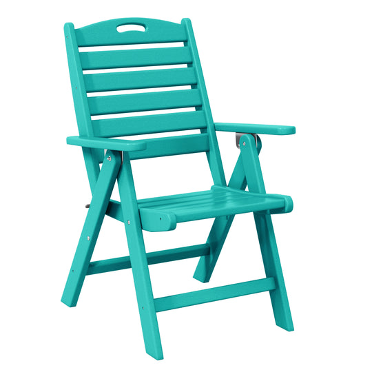 Malibu 7-Piece HDPE Rectangular Patio Dining Table Set with Foldable Chairs