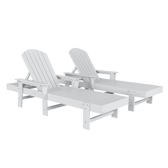 Dylan 2 Piece Adirondack Poly Reclining Chaise Lounge With Arms