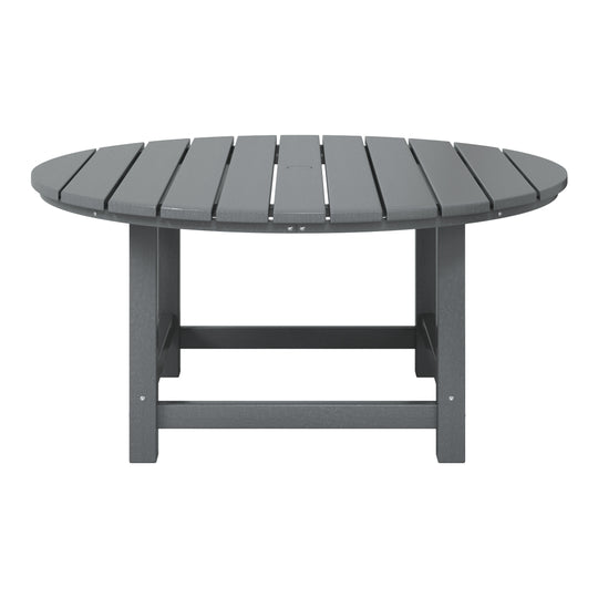 Malibu Low Outdoor HDPE Round Patio Coffee Table