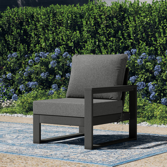 Outdoor Patio HDPE Right Arm Facing Sectional Corner Chair with Patio Cushions