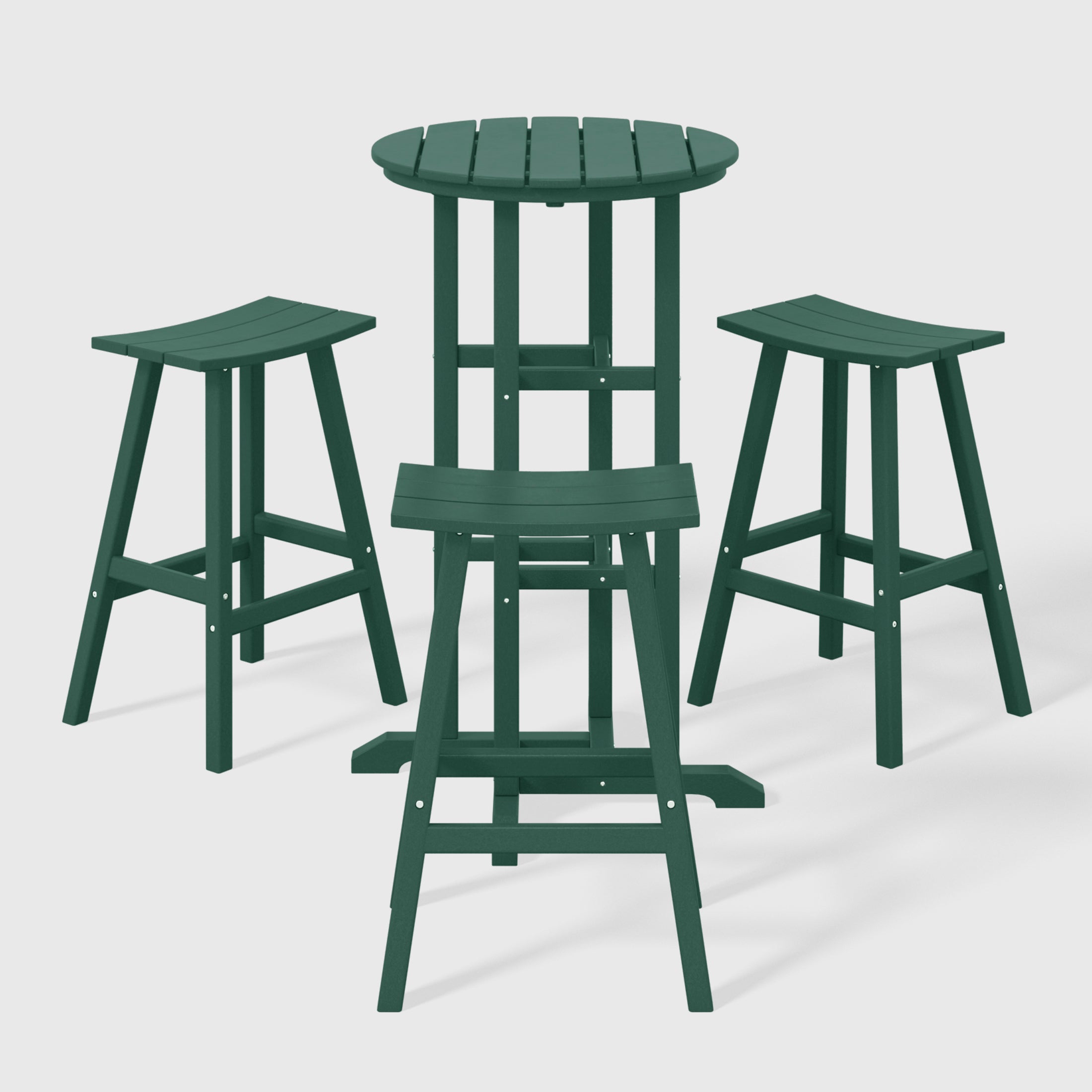 Malibu Outdoor Patio Bar Height Table and Bar Stool 4-Piece Dining Set