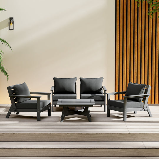 Avalon Outdoor 5-Piece Modular Sectional Patio Furniture Sofa Set
