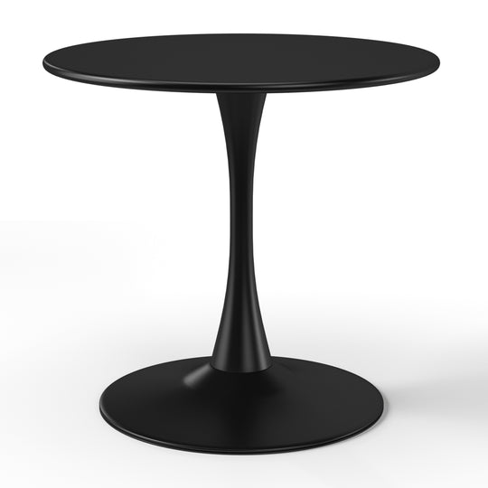 Playa 5-Piece Outdoor Indoor Round Metal Dining Table Set And Stackable Resin Patio Dining Side Chairs