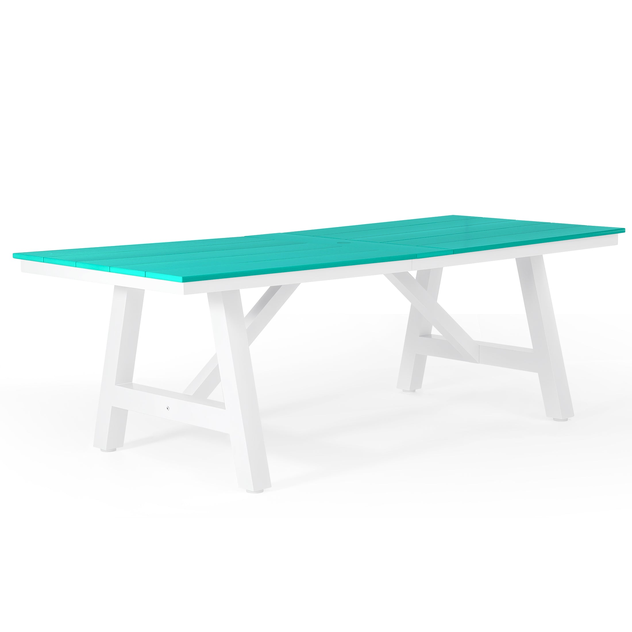 Cape May 7-Piece HDPE Outdoor Furniture Patio Dining Table With Umbrella Hole and Chairs Set For 6