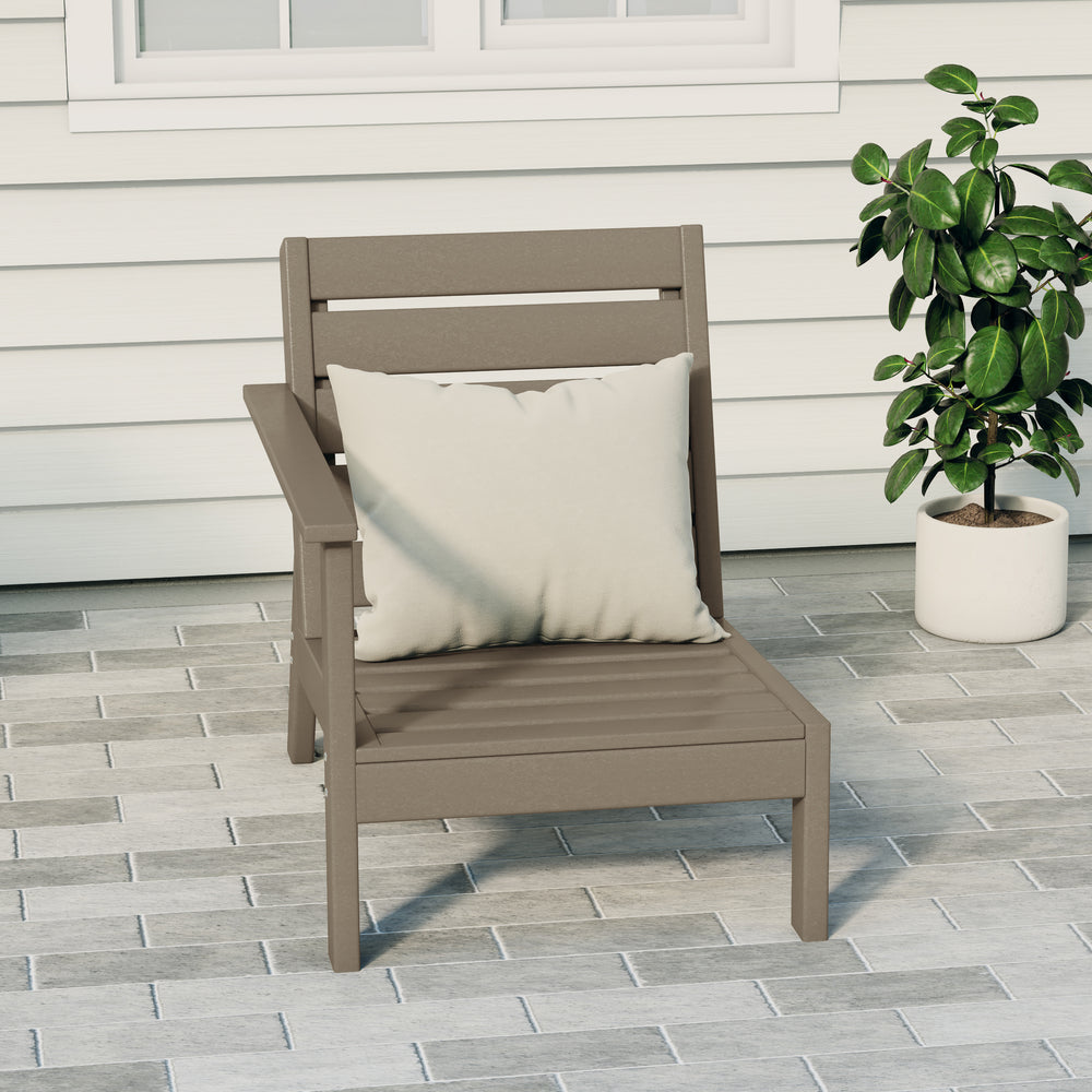 Avalon Outdoor Patio HDPE Left Arm Facing Deep Seating Corner Chair