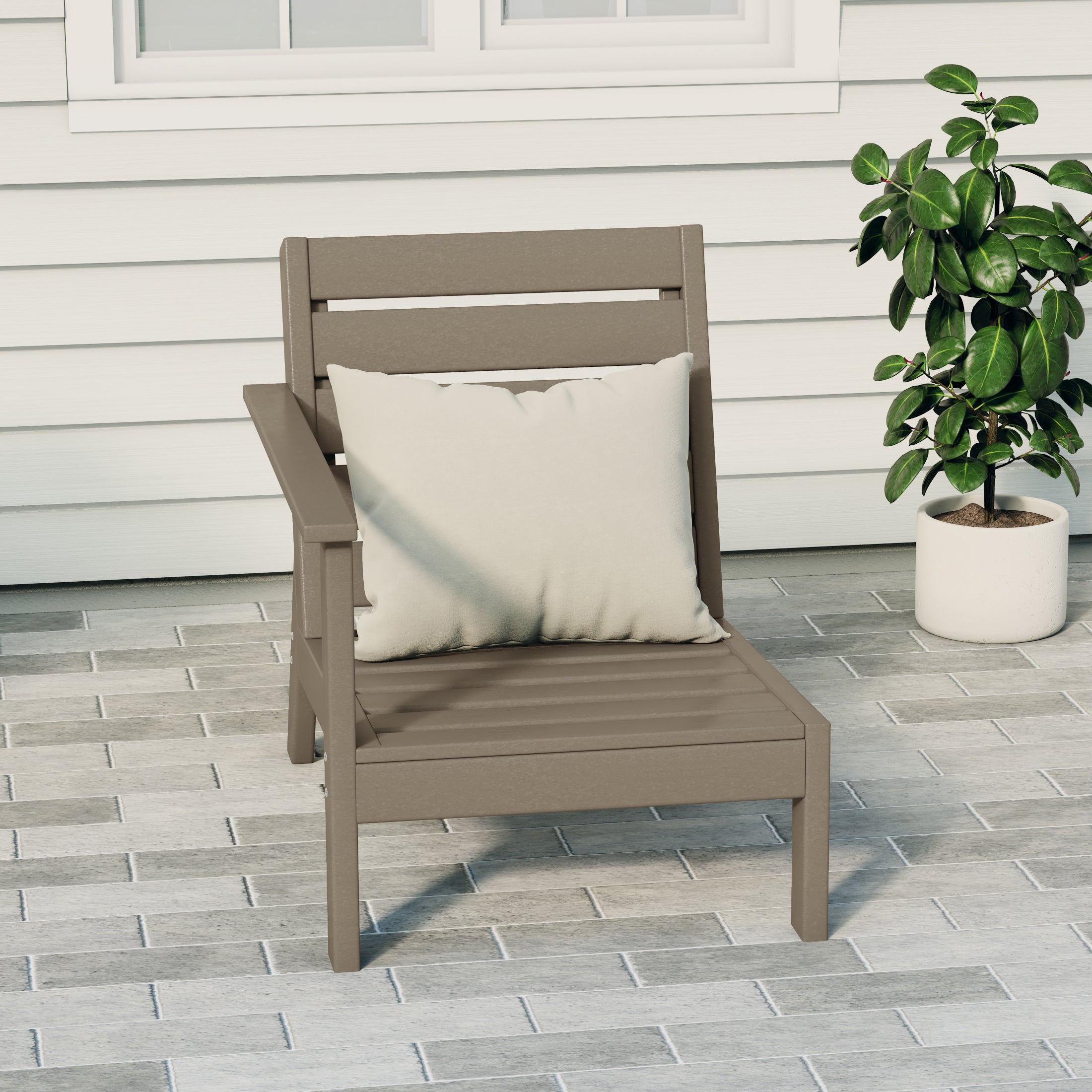 Avalon Outdoor Patio HDPE Left Arm Facing Deep Seating Corner Chair