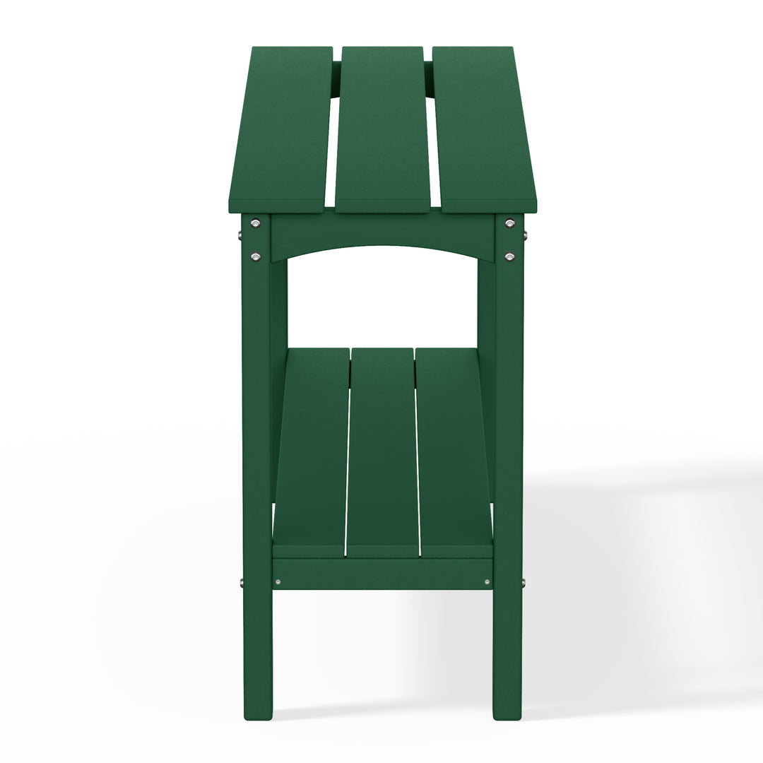 Malibu 55" Outdoor Patio HDPE Adirondack 2-Tier Shelf Console Table