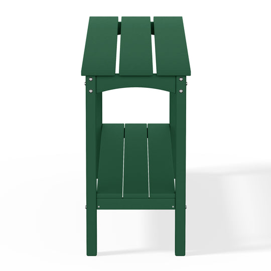 Malibu 55" Outdoor Patio HDPE Adirondack 2-Tier Shelf Console Table