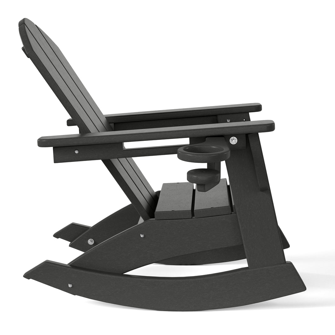 Malibu Outdoor HDPE Plastic Preschool Toddler Classic Adirondack Rocking Chairs (Set of 2)