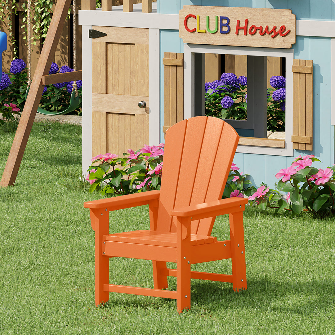 Malibu Kids Outdoor HDPE Adirondack Plastic Patio Chair