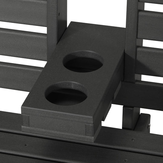 St Charles Outdoor HDPE 54" Front Hanging Porch Swing Bench With Cupholders