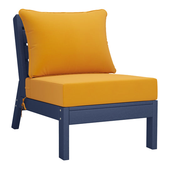 Avalon Outdoor Patio HDPE Sectional Sofa with Patio Cushions