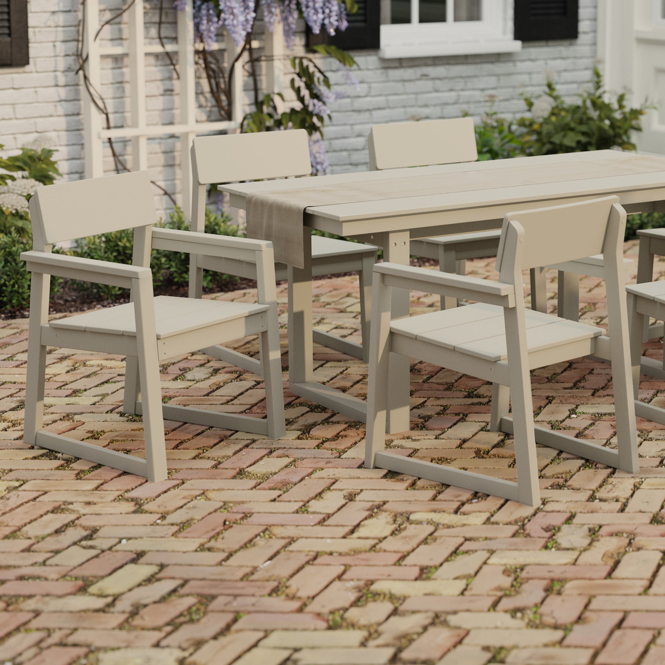 Paloma Modern HDPE Outdoor Patio Dining Arm Chairs (Set of 2)