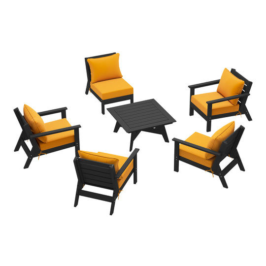 Avalon Outdoor 6-Piece Modular Sectional Patio Furniture Sofa Set