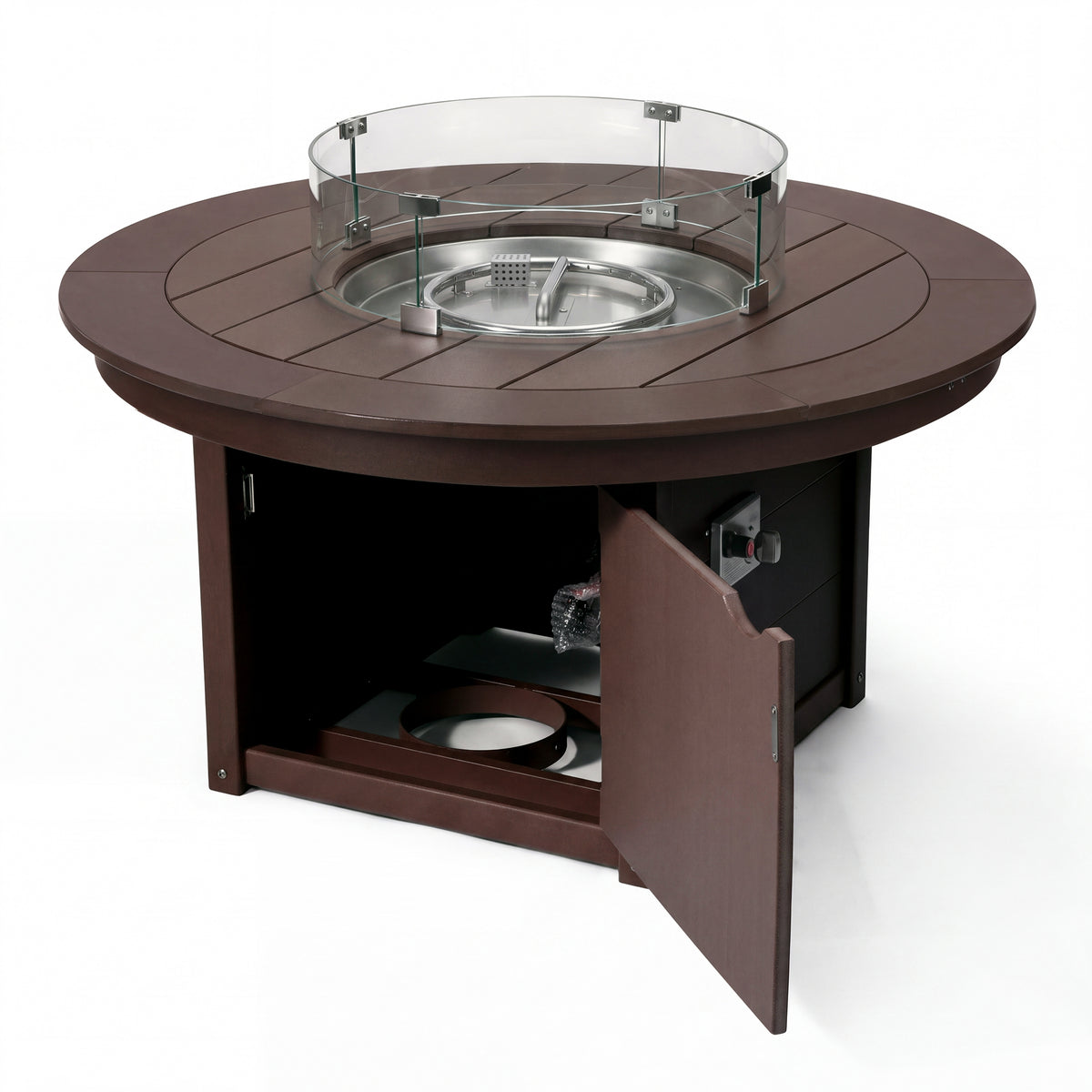 Helios 47" Modern Outdoor 55,000 BTU Patio Propane Round Fire Pit Table