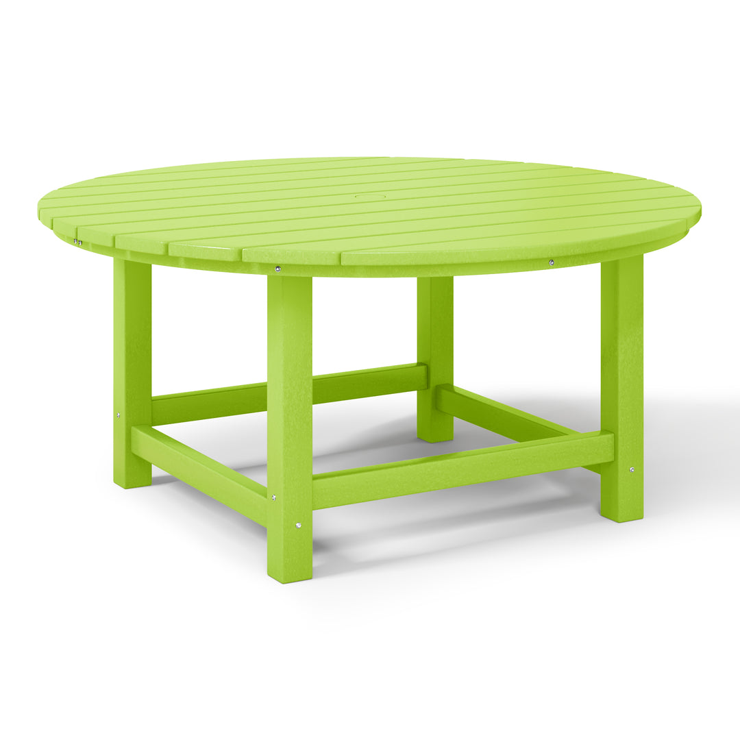 Malibu Low Outdoor HDPE Round Patio Coffee Table