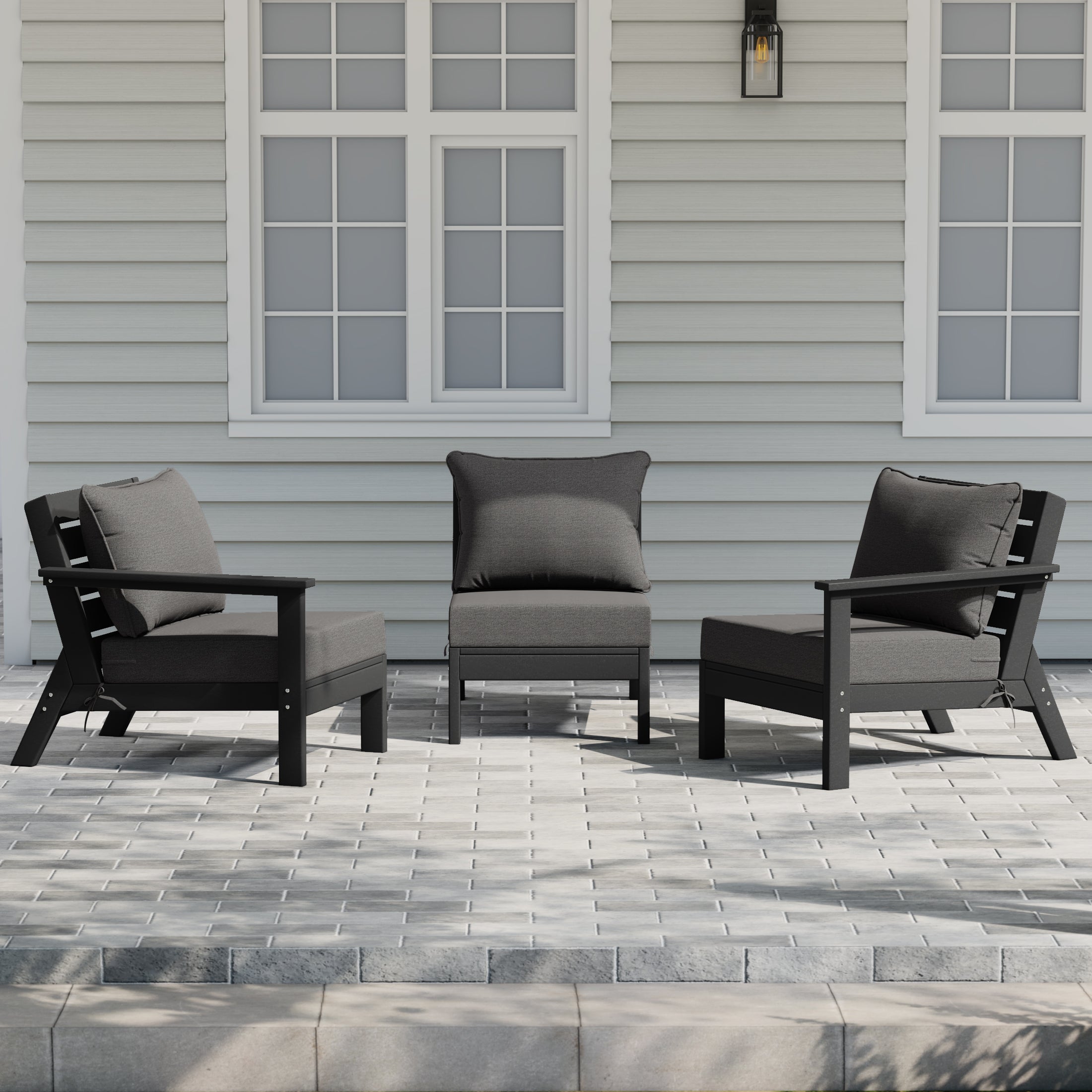 Avalon Outdoor Patio HDPE Sectional Sofa with Patio Cushions