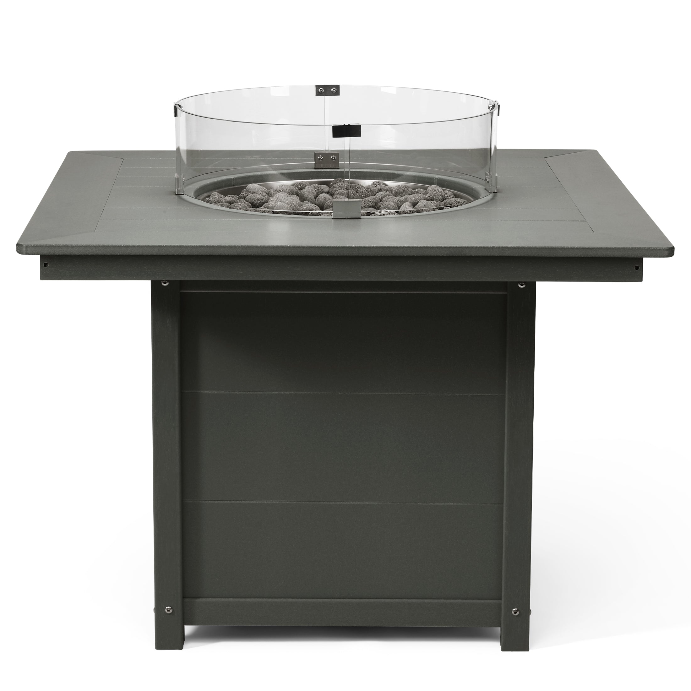 Helios Modern Outdoor Patio Propane 42" Square Fire Pit Table