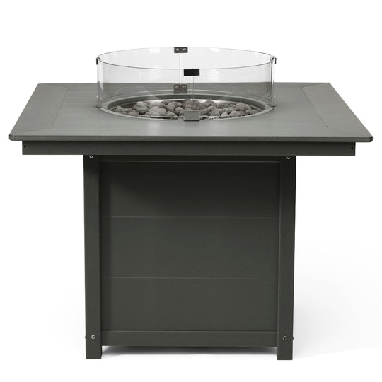 Helios Modern Outdoor Patio Propane 42" Square Fire Pit Table