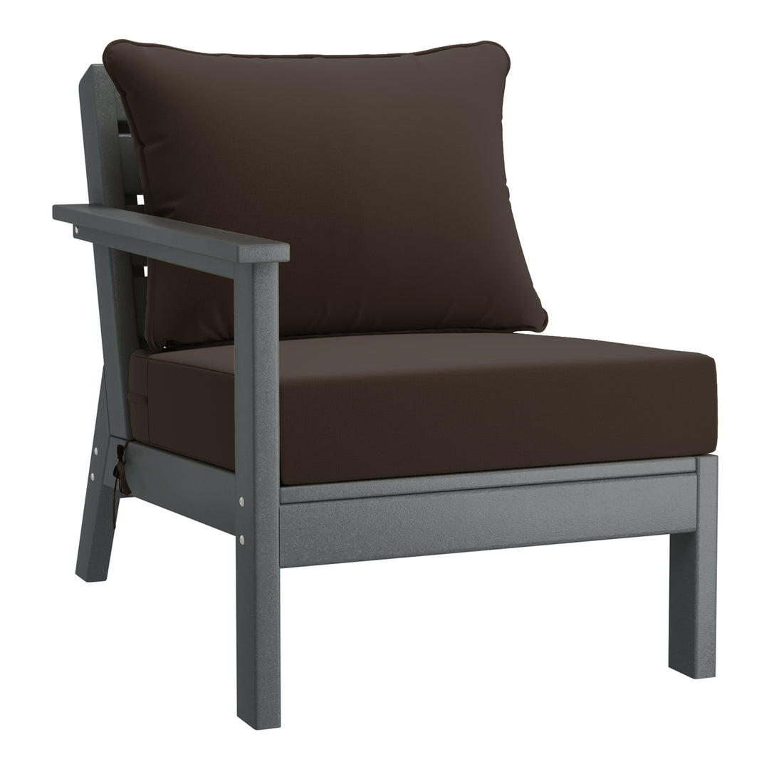 Avalon Outdoor Patio HDPE Sectional Sofa with Patio Cushions