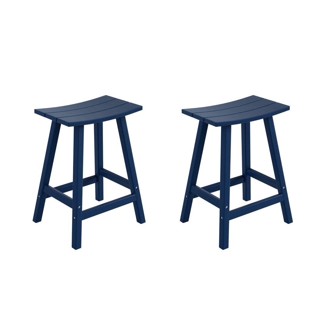 Malibu 2 piece set of 24" height Outdoor / Patio Saddle bar stools