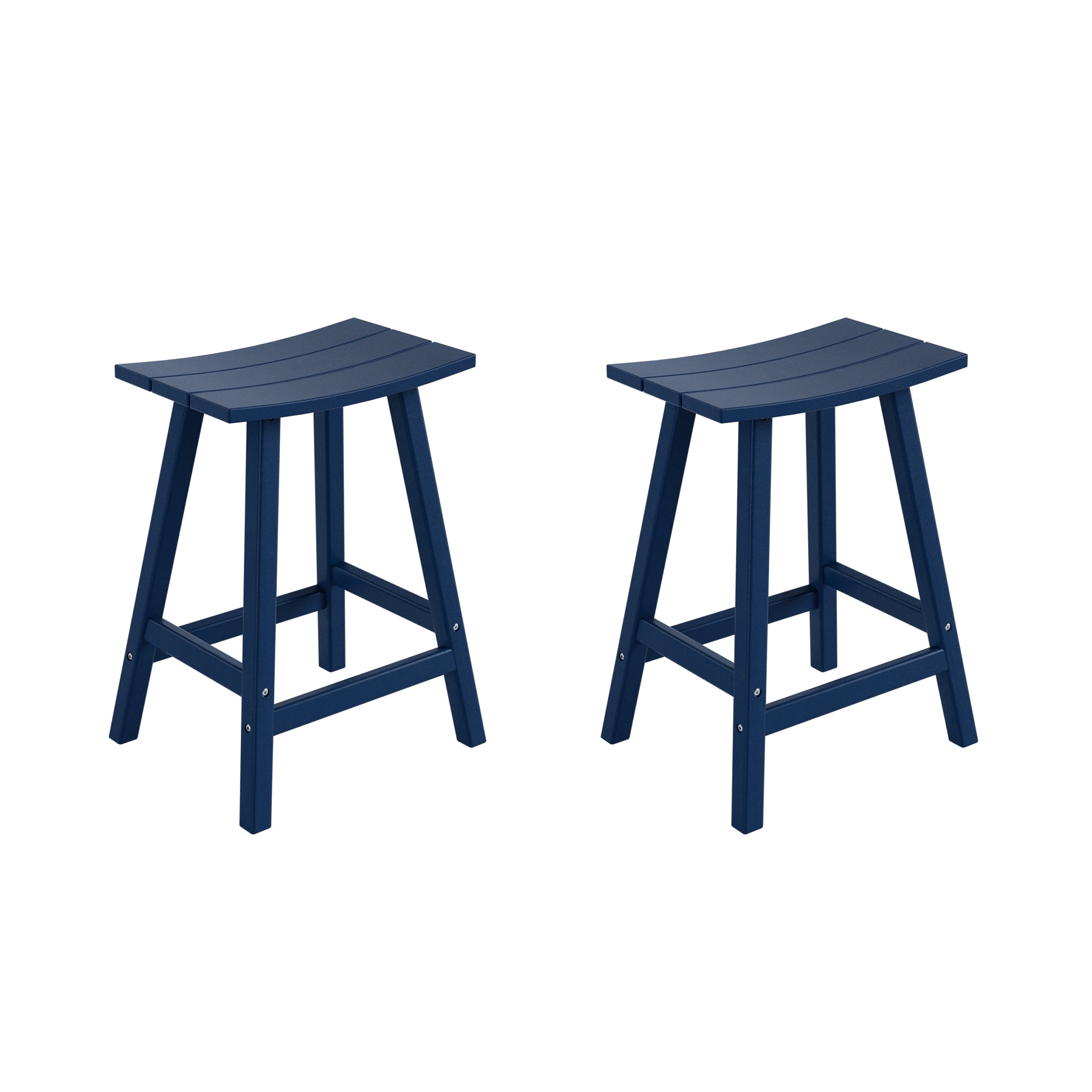 Malibu 24" HDPE Outdoor Patio Counter Height Bar Stools (Set of 2)