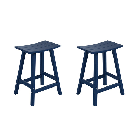 Malibu 2 piece set of 24" height Outdoor / Patio Saddle bar stools