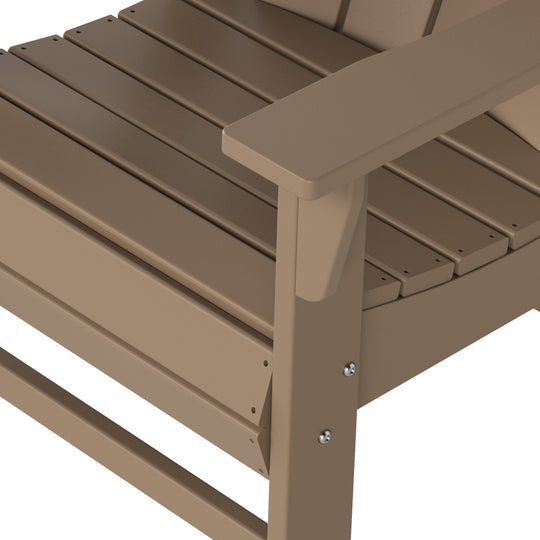 Malibu 5 Piece Outdoor Patio Dining Round Table and Curved Back Armchair Set