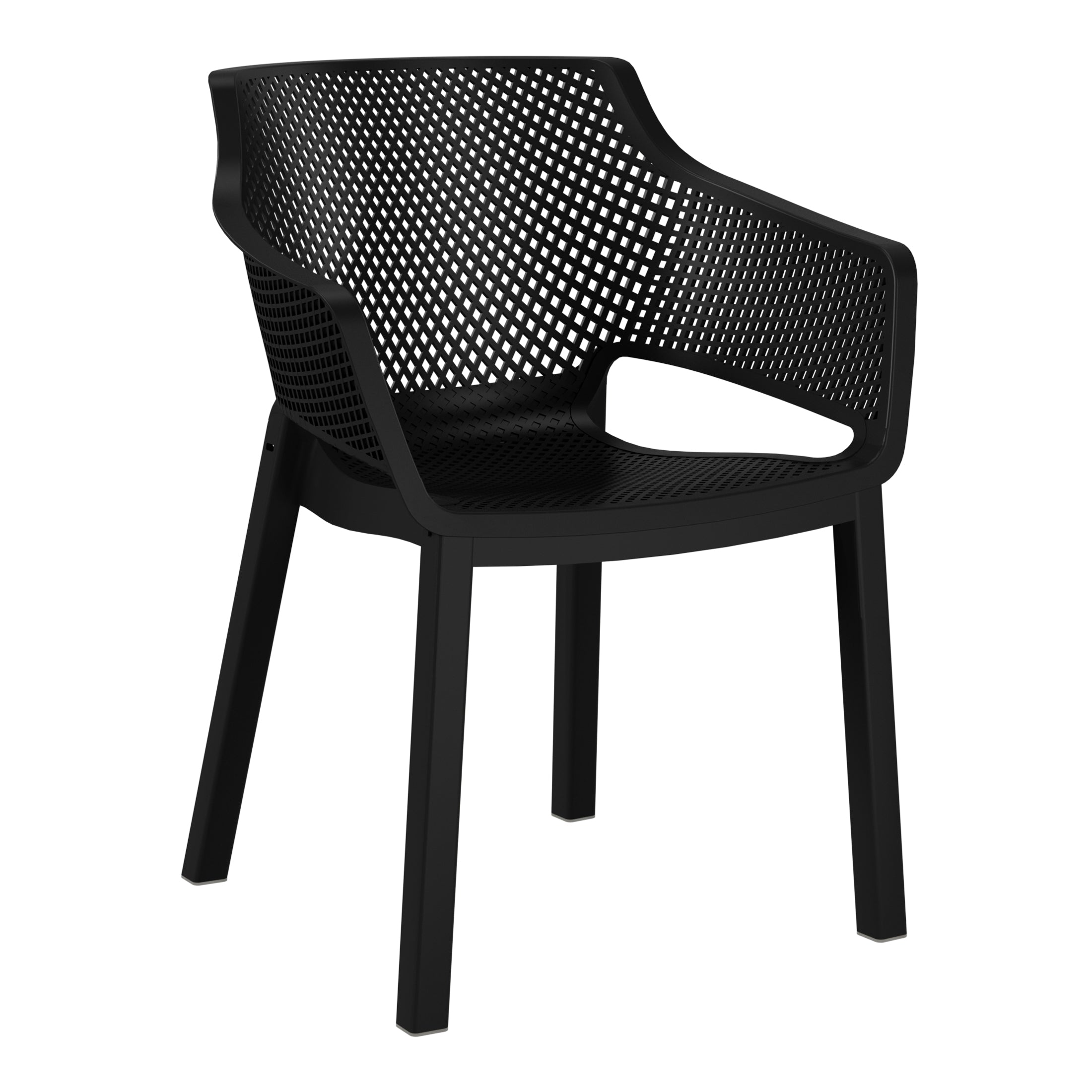 Playa Outdoor Modern Stackable Plastic Resin Patio Dining Armchair (Set of 4)